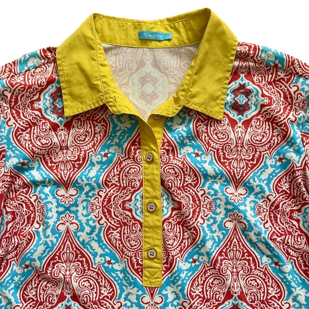 J. Mclaughlin Damask Printed Collared Catalina Cl… - image 5